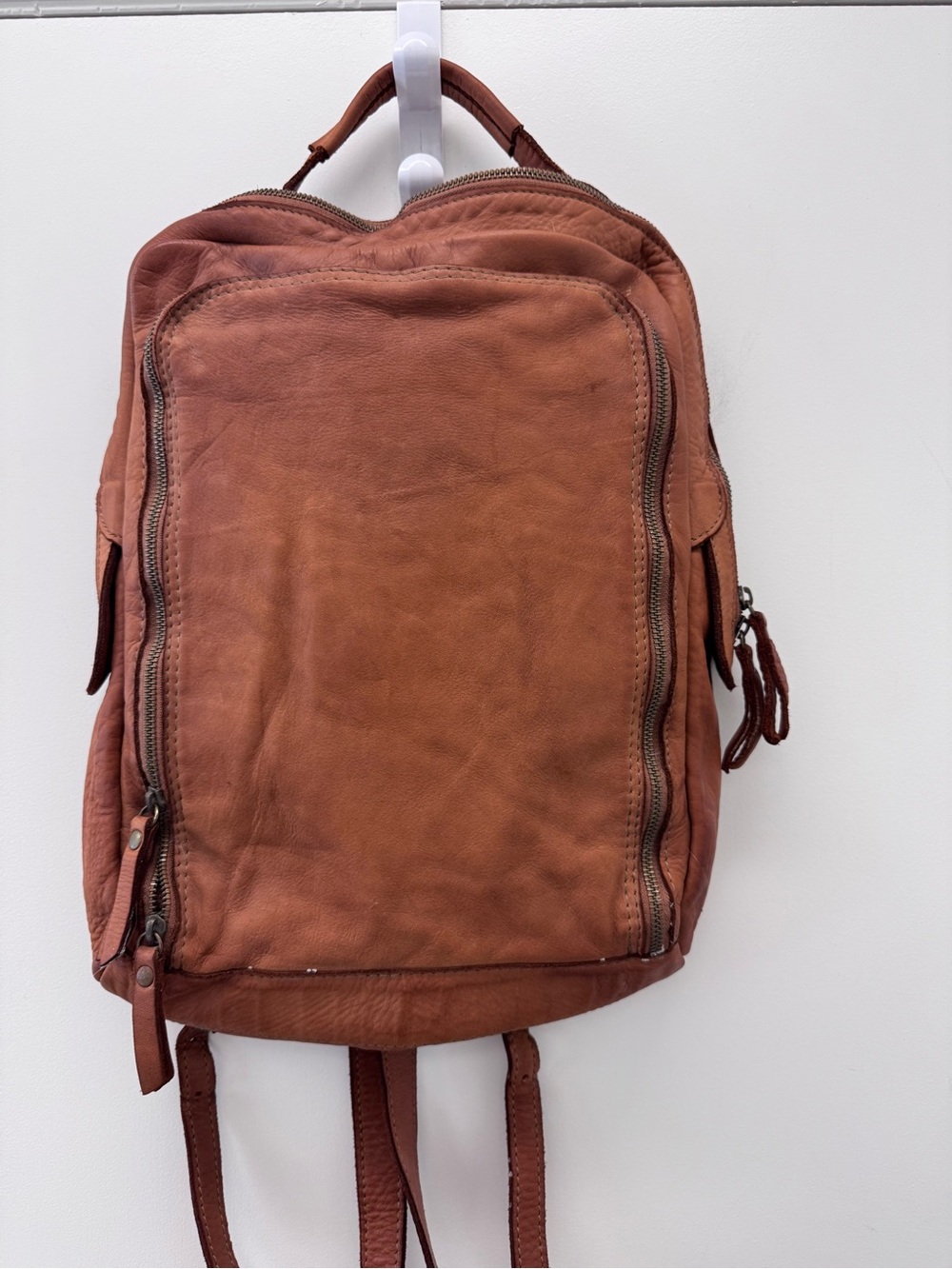 Men's Leather Backpack in Cognac Brown handmade in Italy 🇮🇹